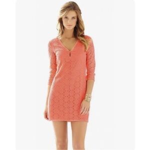 Lilly Pulitzer Lace Lamora Mini Dress Pucker Pink Womens Small Summer